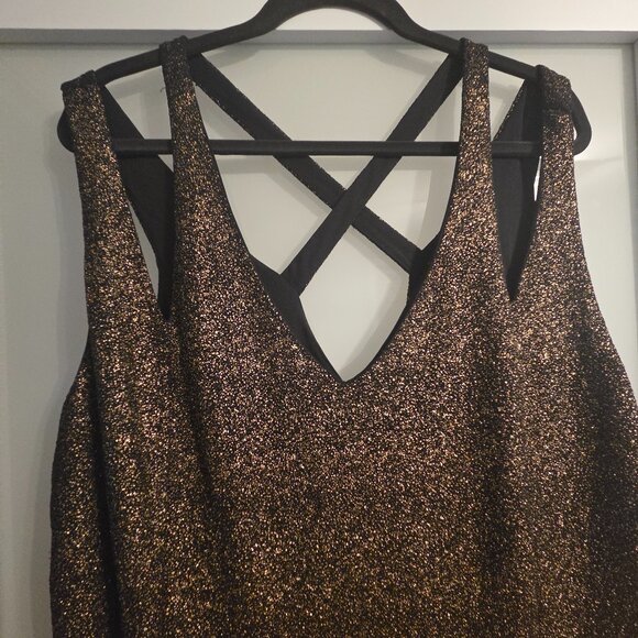 City Chic Gold Glitter Maxi Dress (Plus Size 22W) + Holiday Party NYE Dress - Picture 2 of 5